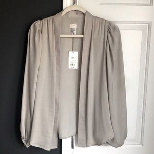NWT Grey Satin Blouse